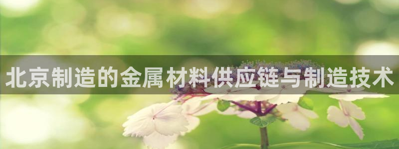 恒行娱乐河沂74ooo5程：北京制造的金属材料供应链与制造技