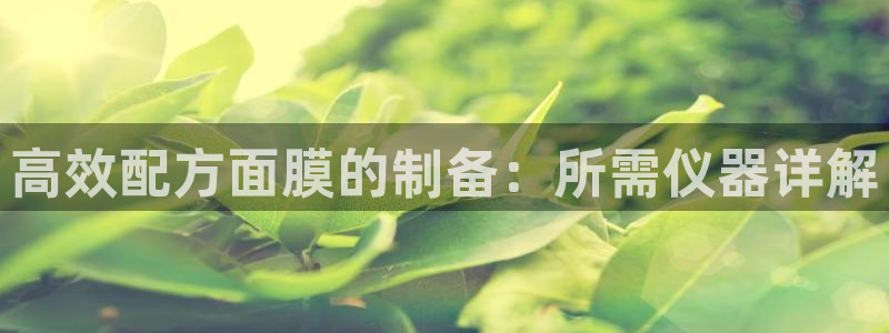恒行娱乐吴74OOO5：高效配方面膜的制备：所需仪器详解