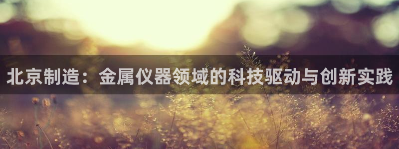 恒行娱乐见5ll533主管：北京制造：金属仪器领域的科技驱动