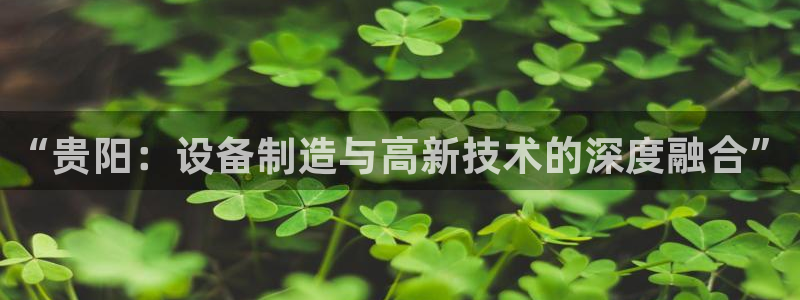 恒行开户全2O5o5O：“贵阳：设备制造与高新技术的深度融合